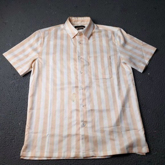 Urban Outfitters Other - Urban Outfitters Striped Polyester Button Shirt Mens S Small Petite Short Sleeve